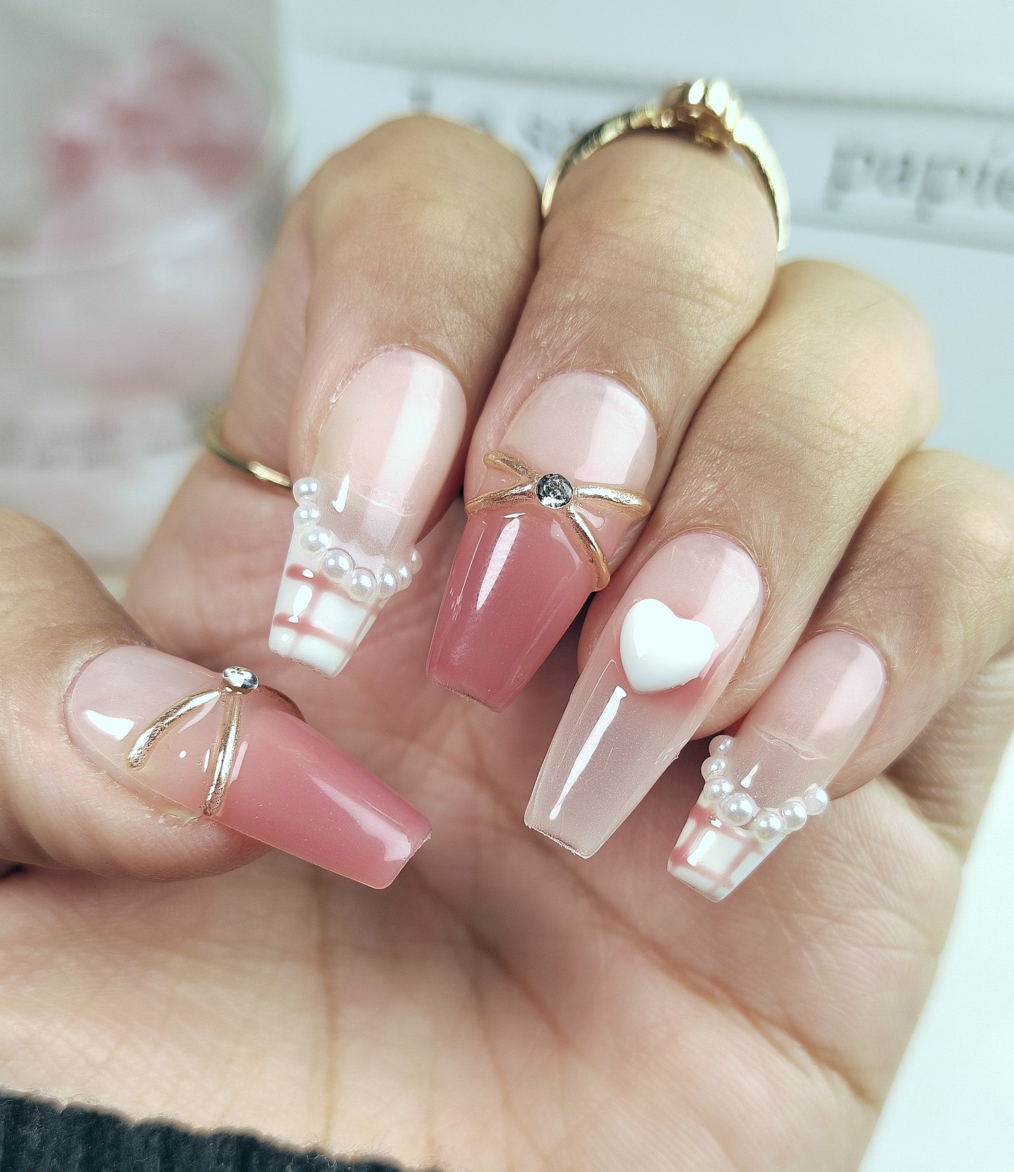 Pink Heart | Handmade Nail