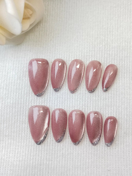 Pink Glass | Handmade Nail