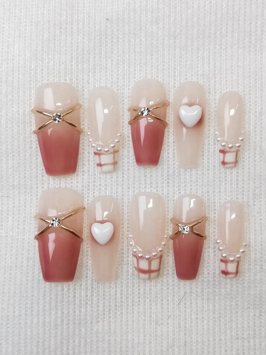 Pink Heart | Handmade Nail